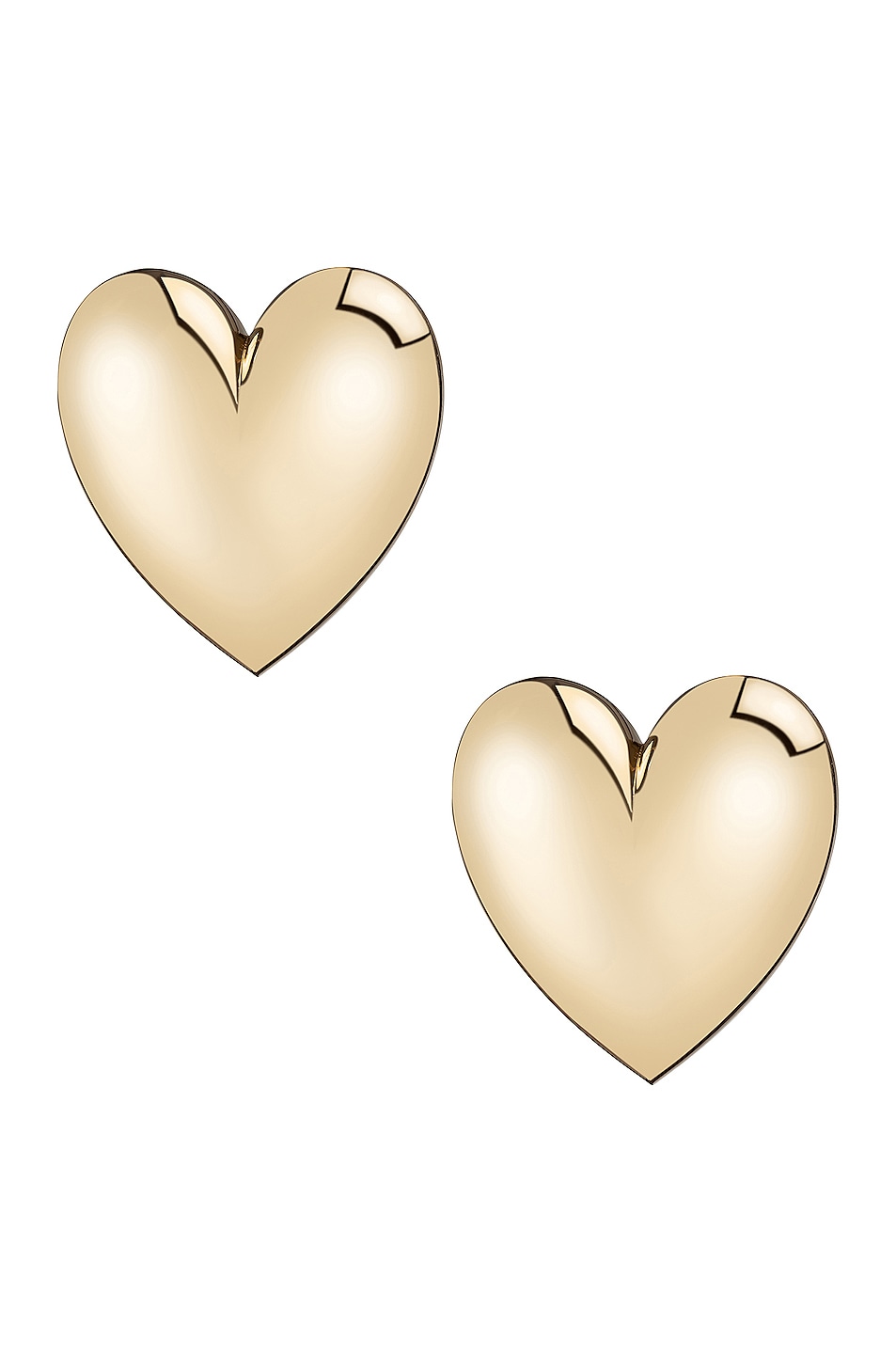 Image 1 of Jennifer Fisher Puffy Heart Earrings in 10k Yellow Gold Plated Brass