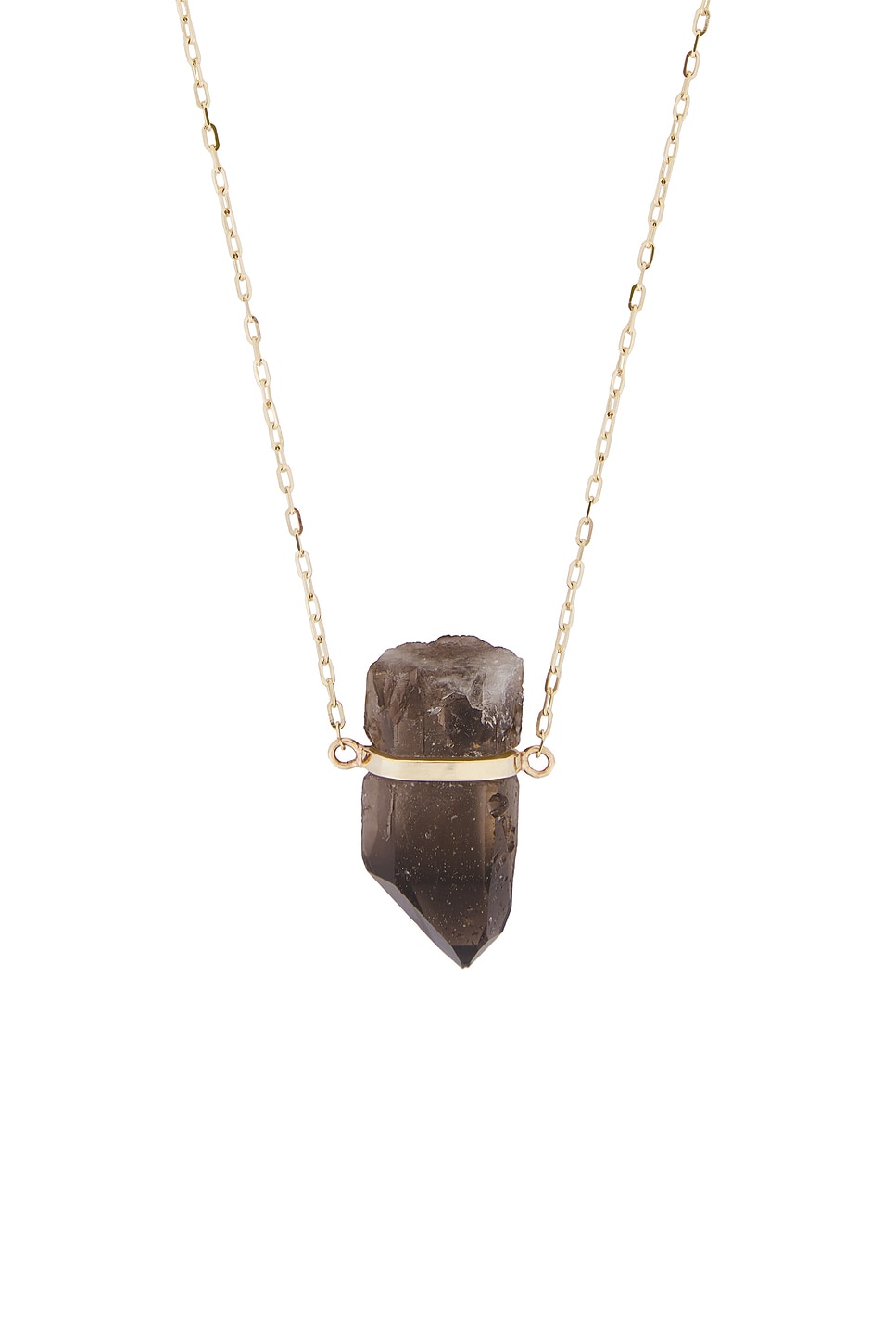 Shop Jia Jia Smokey Quartz Gold Bar Necklace In Yellow Gold