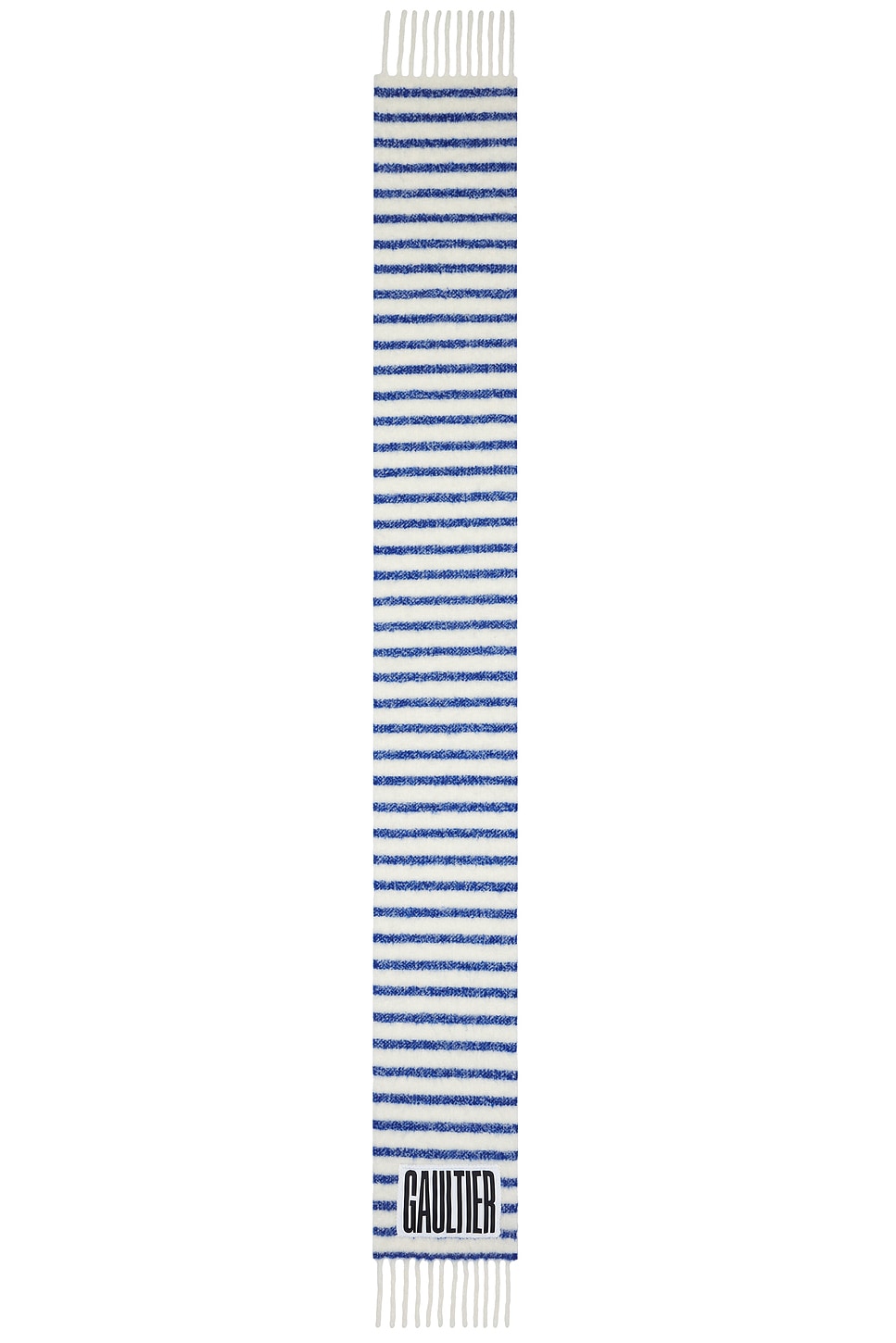 Shop Jean Paul Gaultier Mariniere Scarf In White & Blue