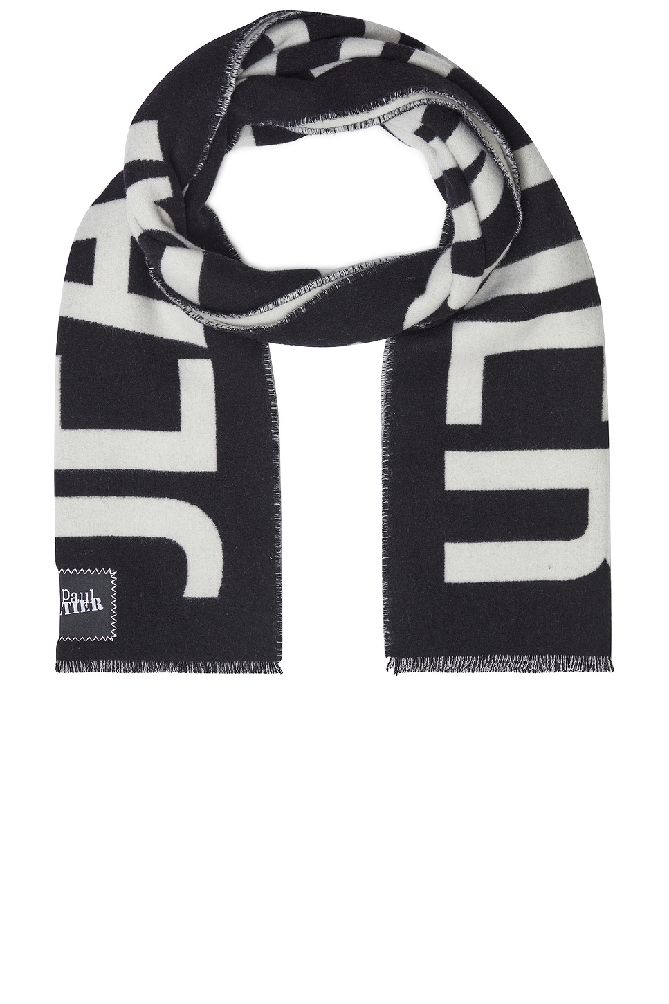 Shop Jean Paul Gaultier Logo Scarf In Black