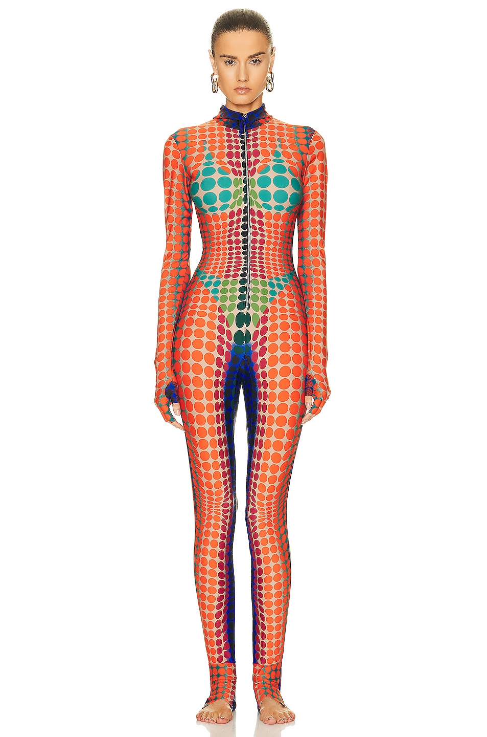 Jean Paul Gaultier High Neck Hooded Jumpsuit