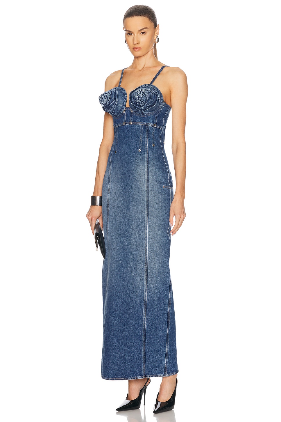 JEAN PAUL GAULTIER CONIC CUPS LONG DENIM DRESS 