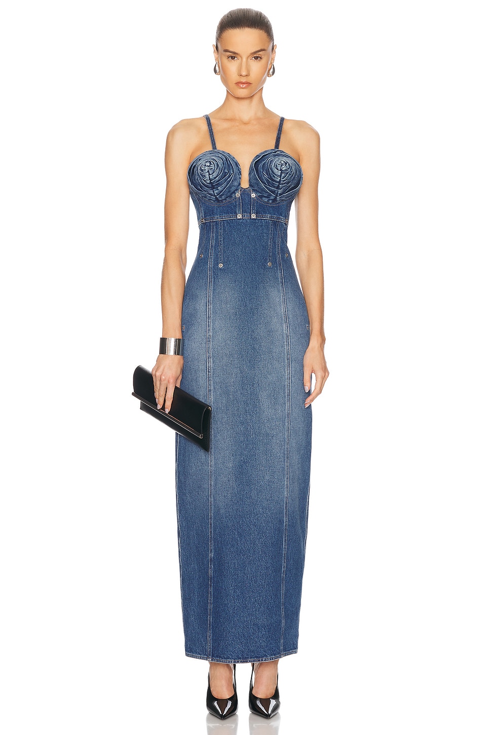 JEAN PAUL GAULTIER CONIC CUPS LONG DENIM DRESS 