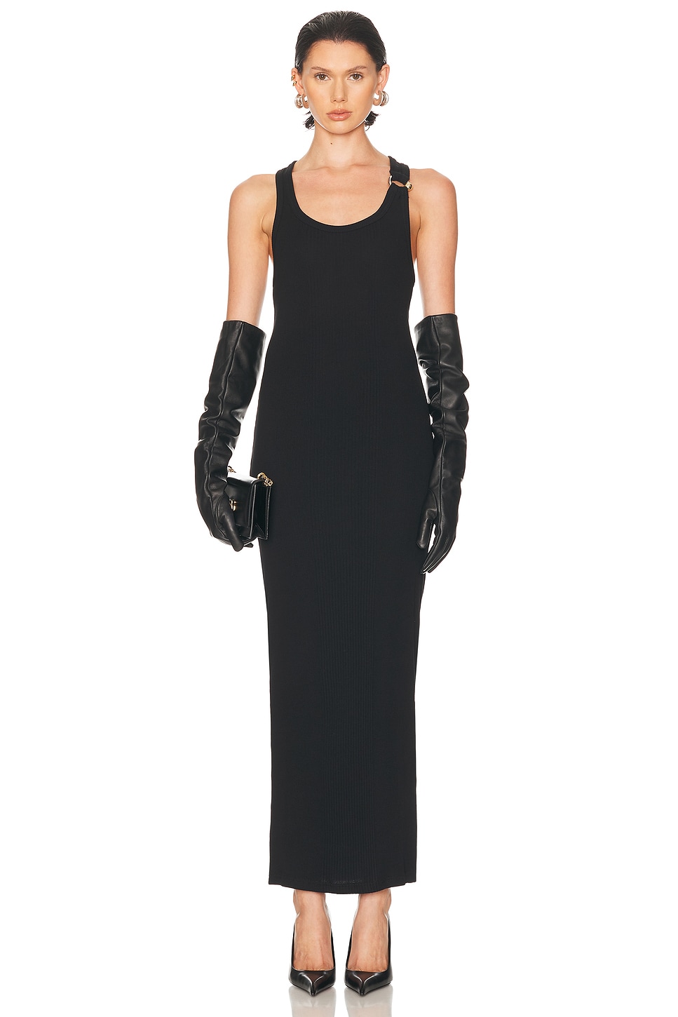 Image 1 of Jean Paul Gaultier Piercing Long Dress in Black