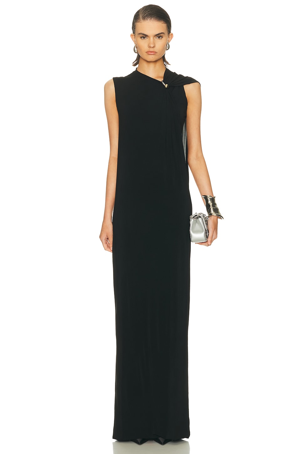 Image 1 of Jean Paul Gaultier Piercing Long Dress in Black