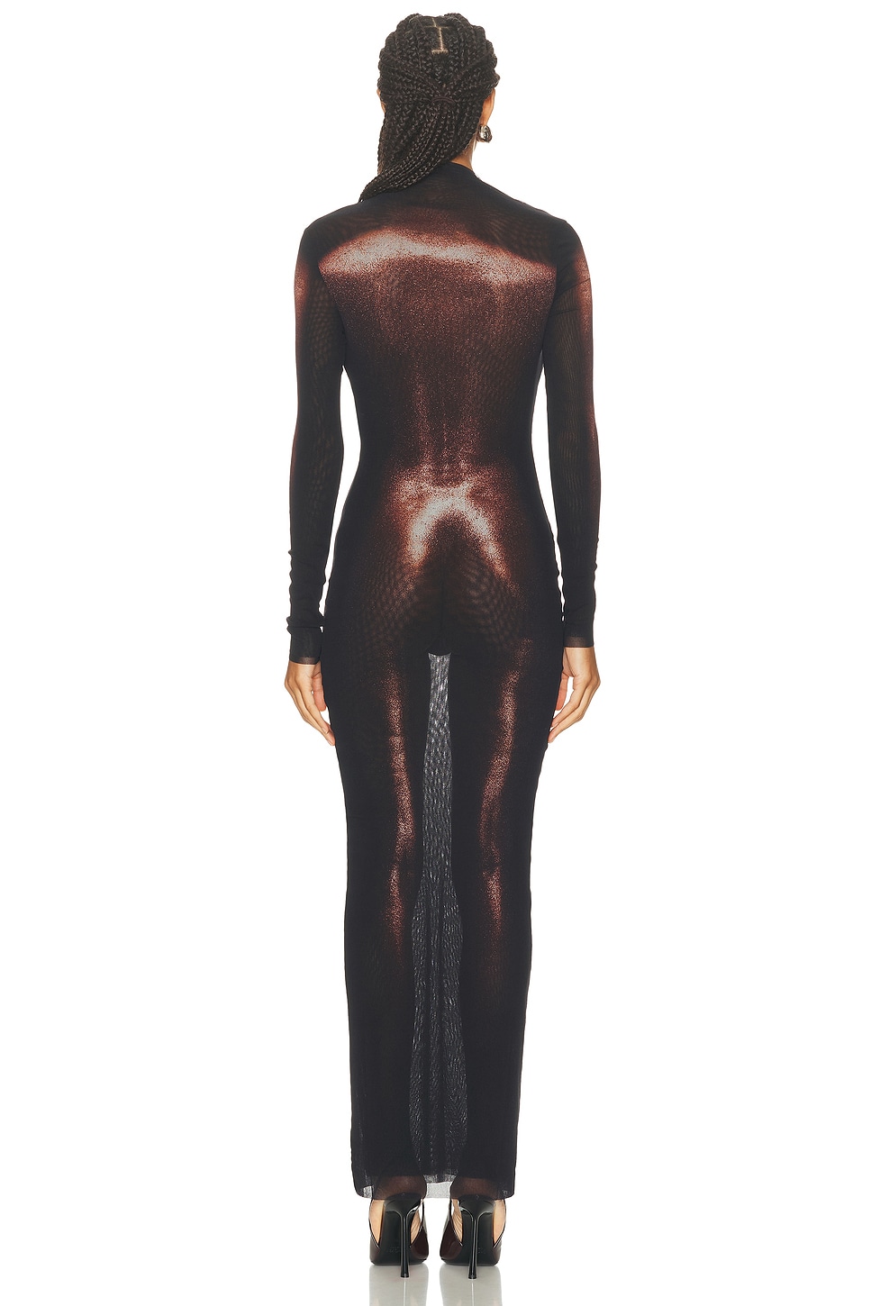 chinese dress ladies Jean Paul Gaultier Black Metallic Maxi Dress – Runway Catalog main image 1