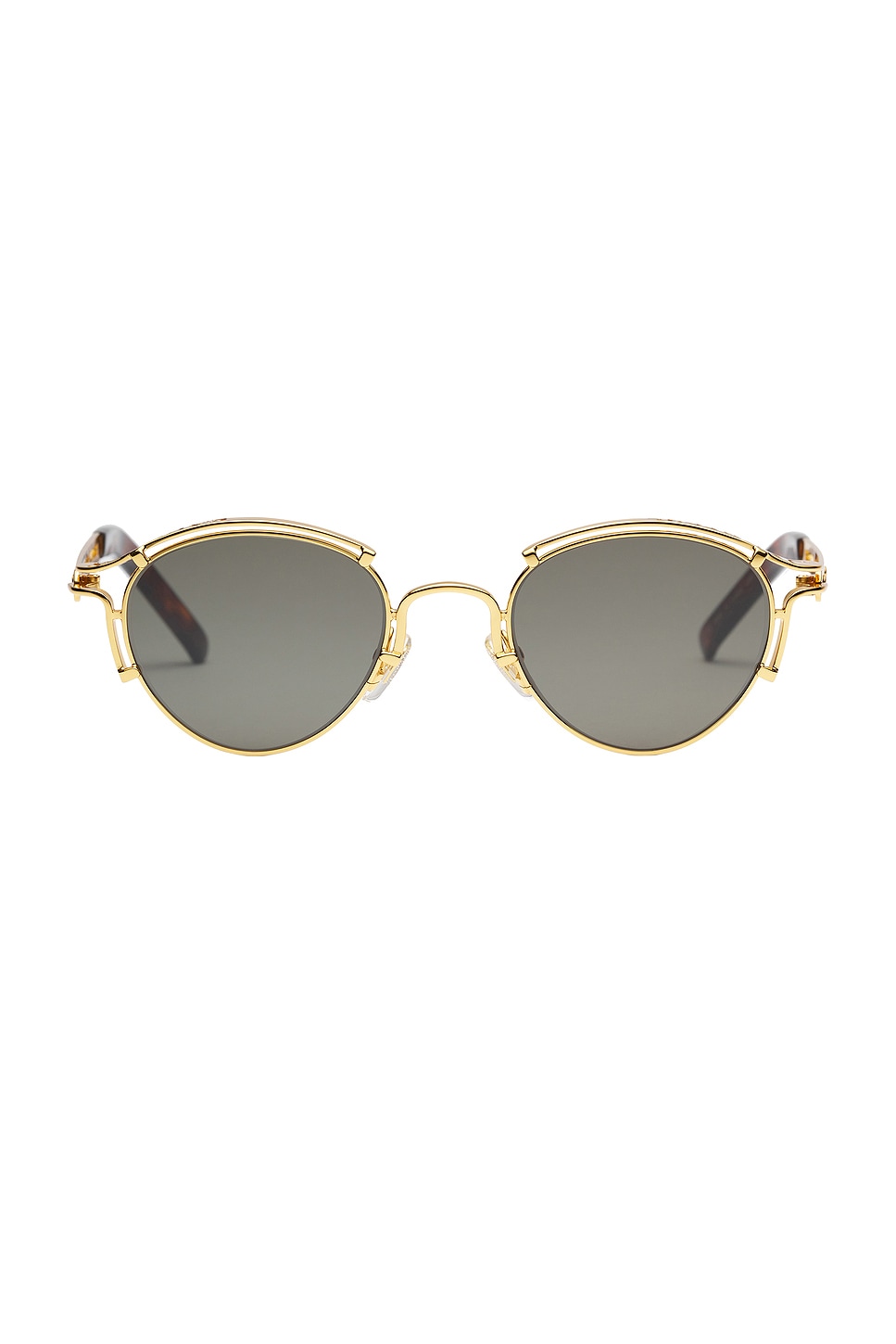 Shop Jean Paul Gaultier Sourcil Sunglasses In Gold