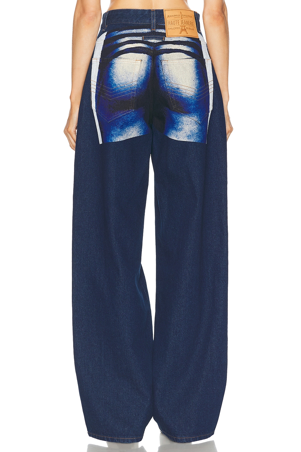 Jean Paul Gaultier Body Mariniere Denim Printed Straight Leg Jeans