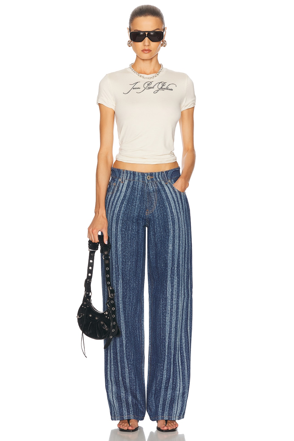 Jean Paul Gaultier Spiral Wide Leg Jeans thumbnail
