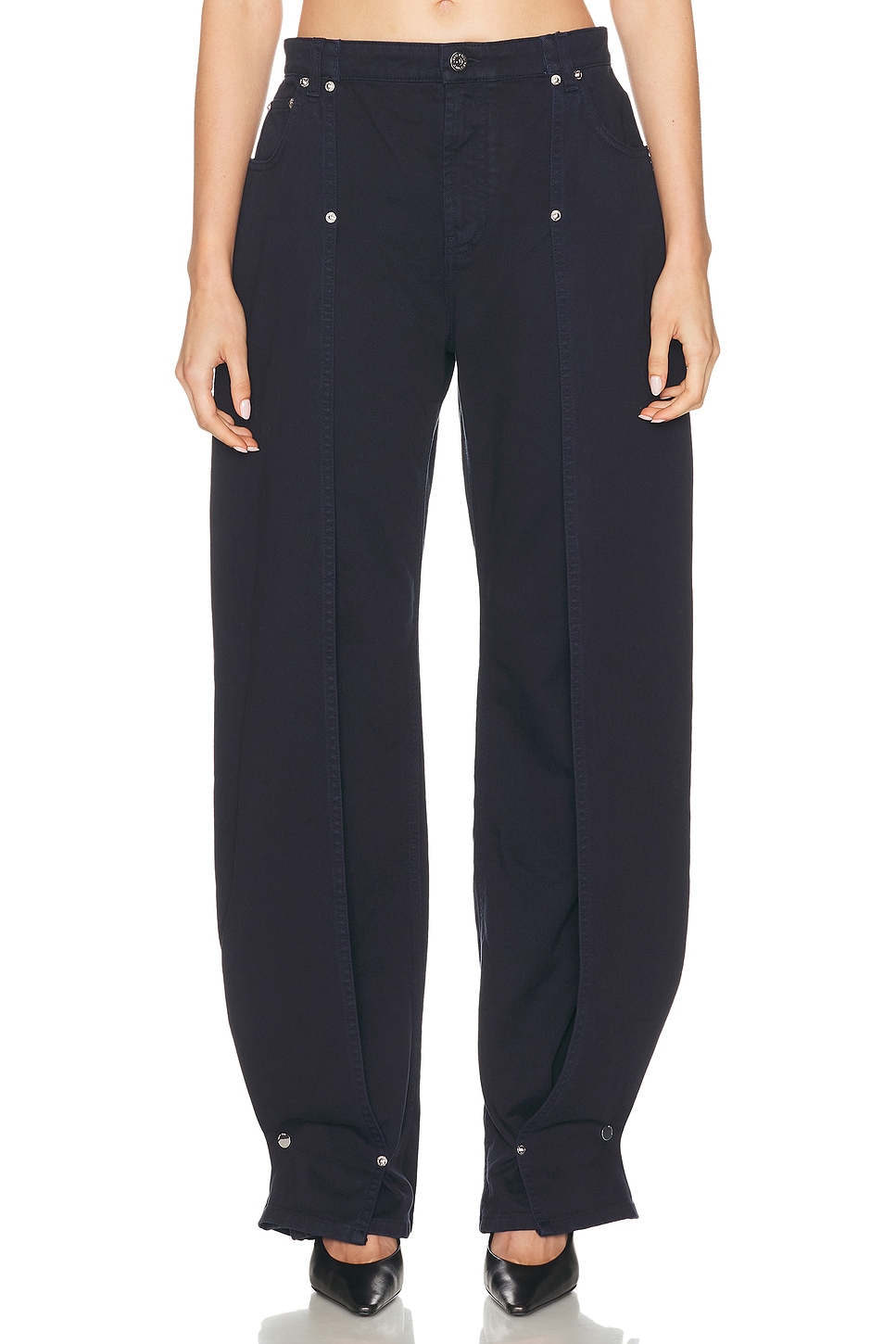 Jean Paul Gaultier Overdyed Upper Panel Denim Trouser In Blue