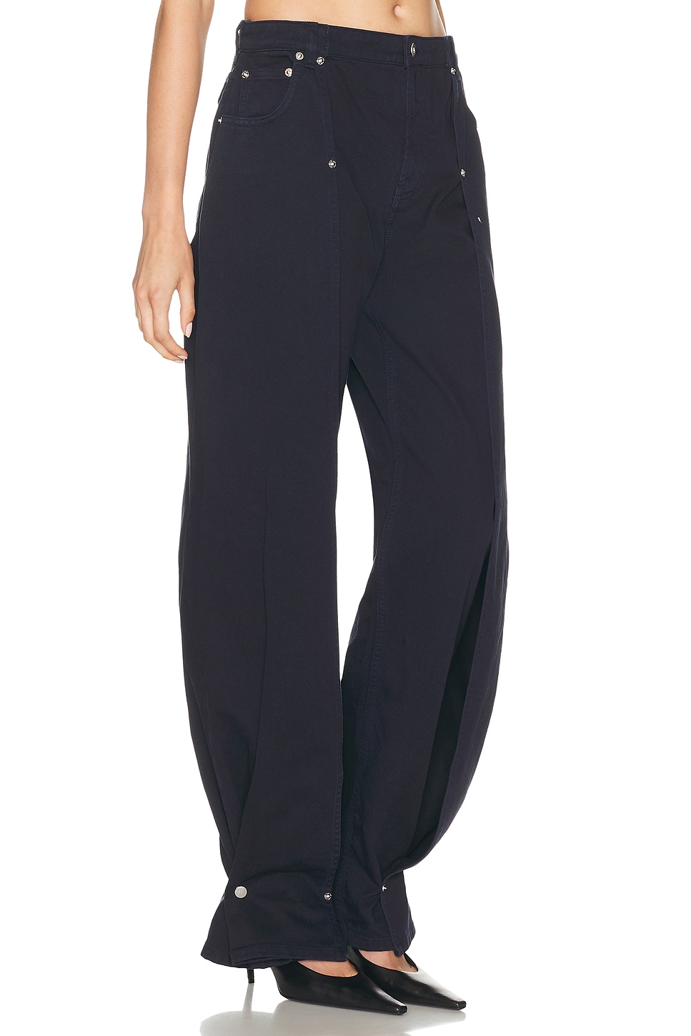 Jean Paul Gaultier Overdyed Upper Panel Denim Trouser In Blue