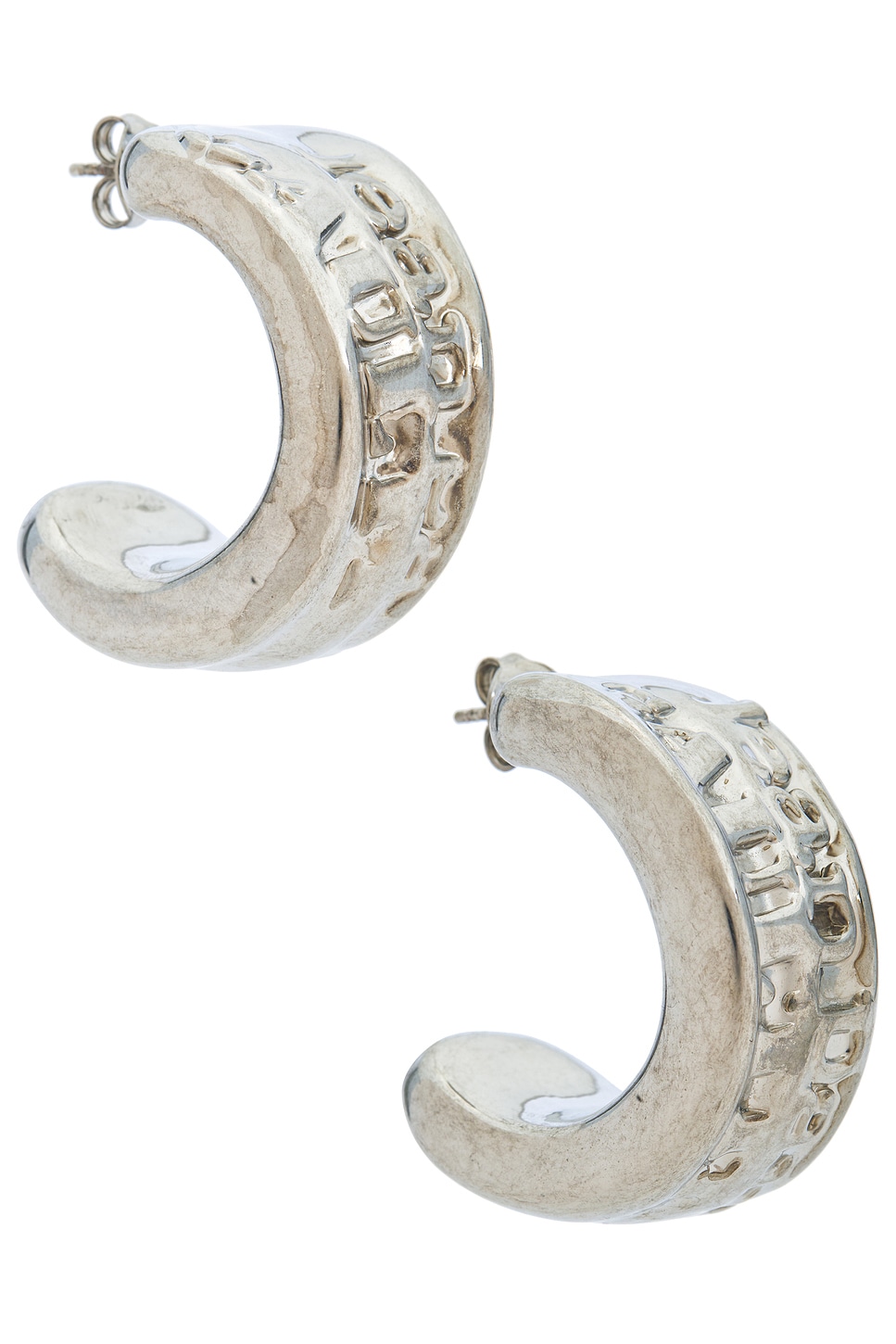 Image 1 of Jean Paul Gaultier Logo Earrings in Silver