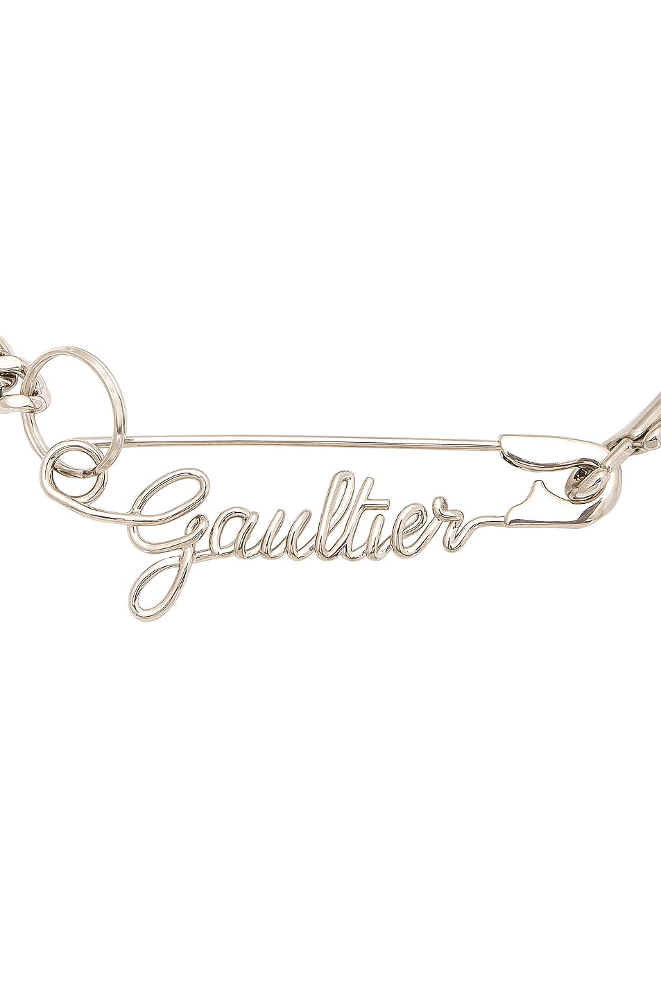 Image 3 of Jean Paul Gaultier Safety Pin Gaultier Necklace in Silver