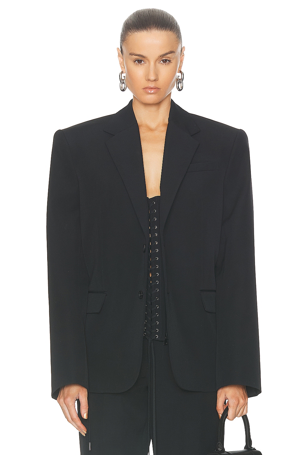 Image 1 of Jean Paul Gaultier Corset Details Tailored Jacket in Black