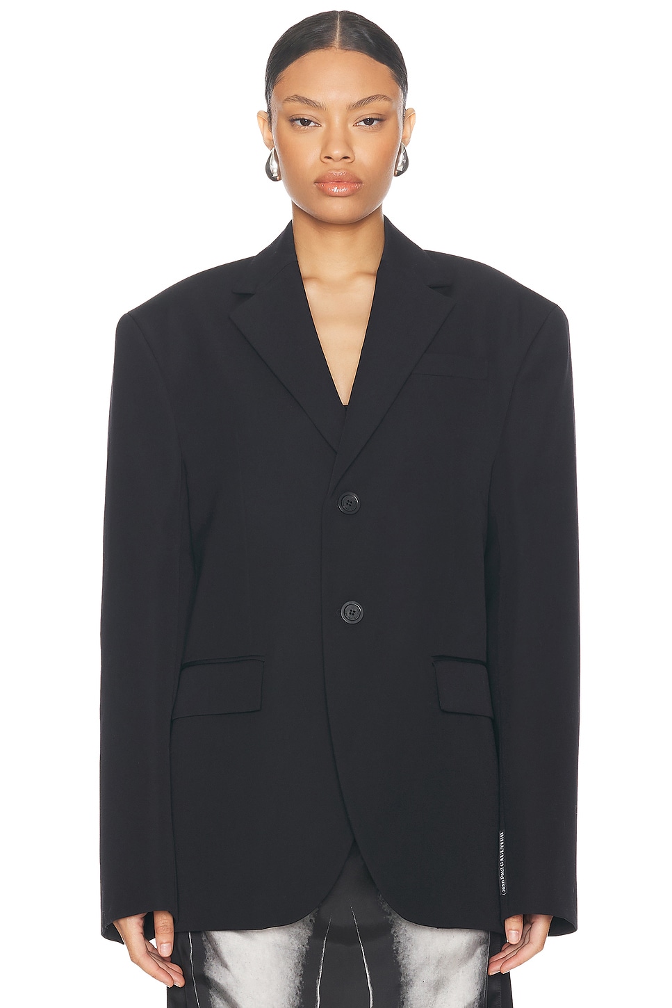 Shop Jean Paul Gaultier Tailored Blazer With Body Mariniere Printed Lining In Black