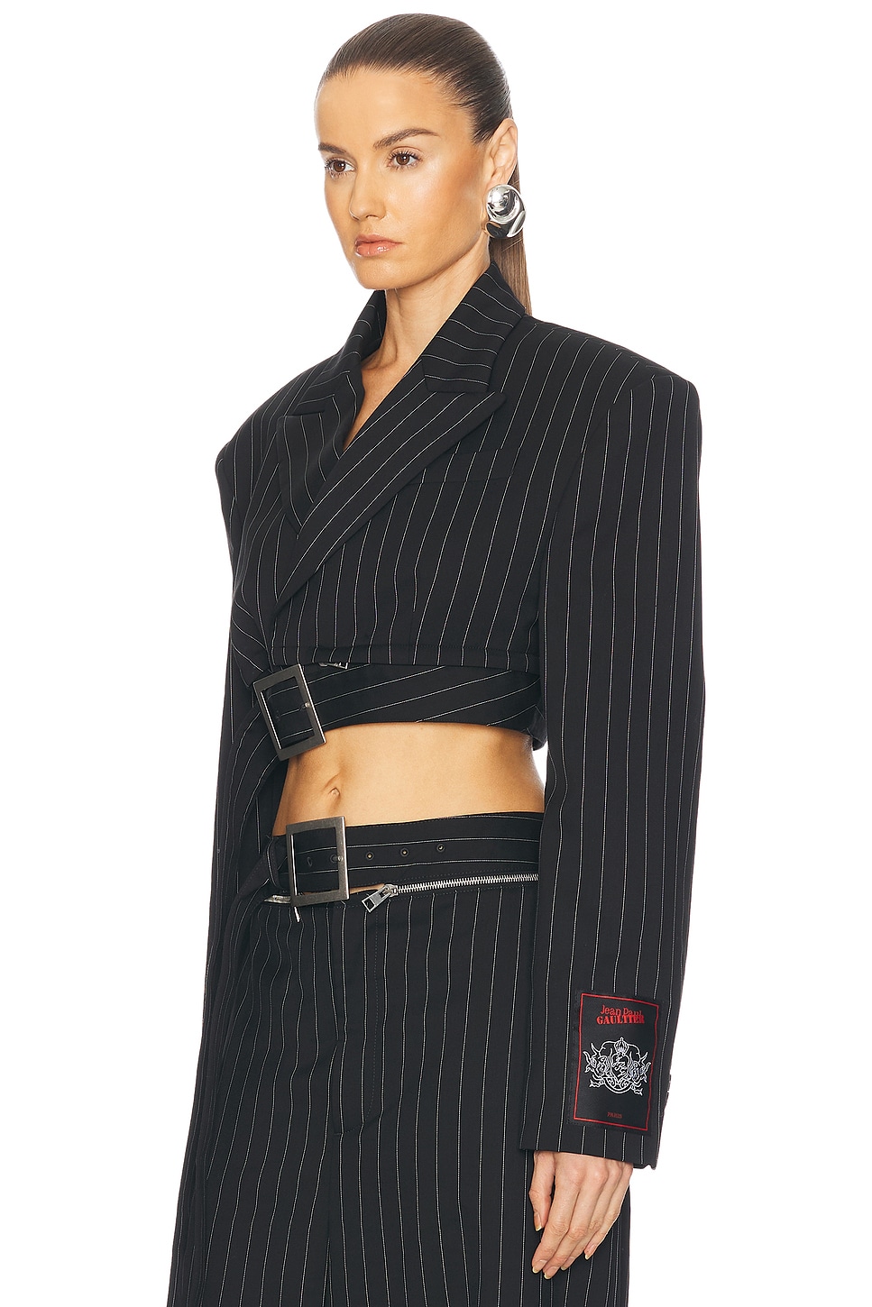 Jean Paul Gaultier Pinstripe Cropped Jacket