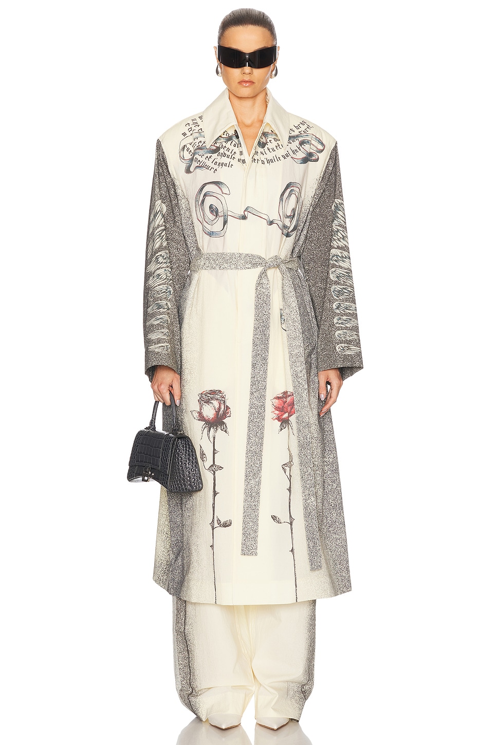 Jean Paul Gaultier Tattoo Printed Lightweight Trench Coat