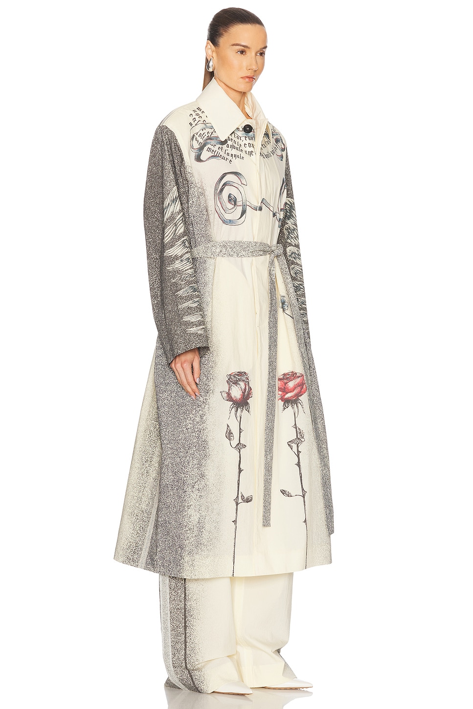 Jean Paul Gaultier Tattoo Printed Lightweight Trench Coat