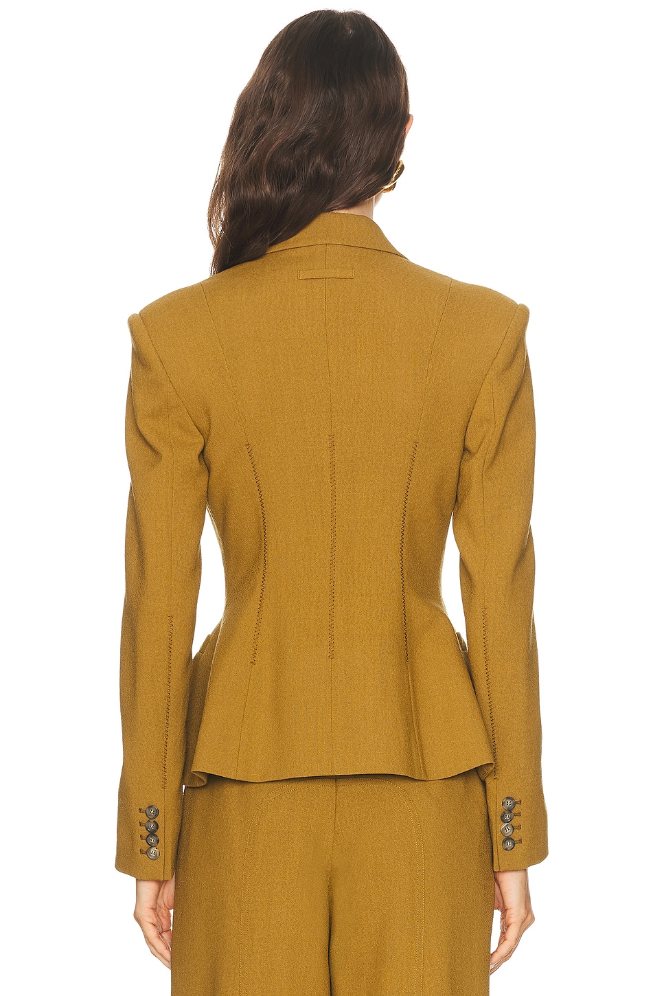 Jean Paul Gaultier Tailoring Wool Basque Jacket in Olive Green | FWRD