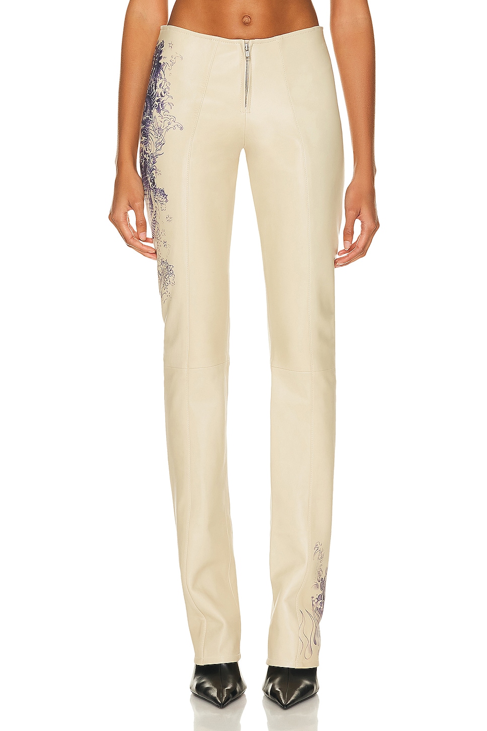 Image 1 of Jean Paul Gaultier Tattoo Detail Flare Trouser in Nude & Navy