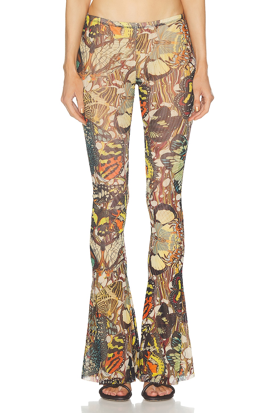Image 1 of Jean Paul Gaultier Papillon Mesh Pant in Yellow & Multicolor