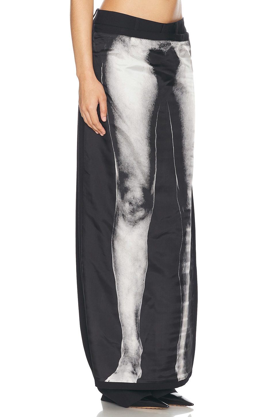 Shop Jean Paul Gaultier Body Mariniere Wool Printed Pant In Black & White