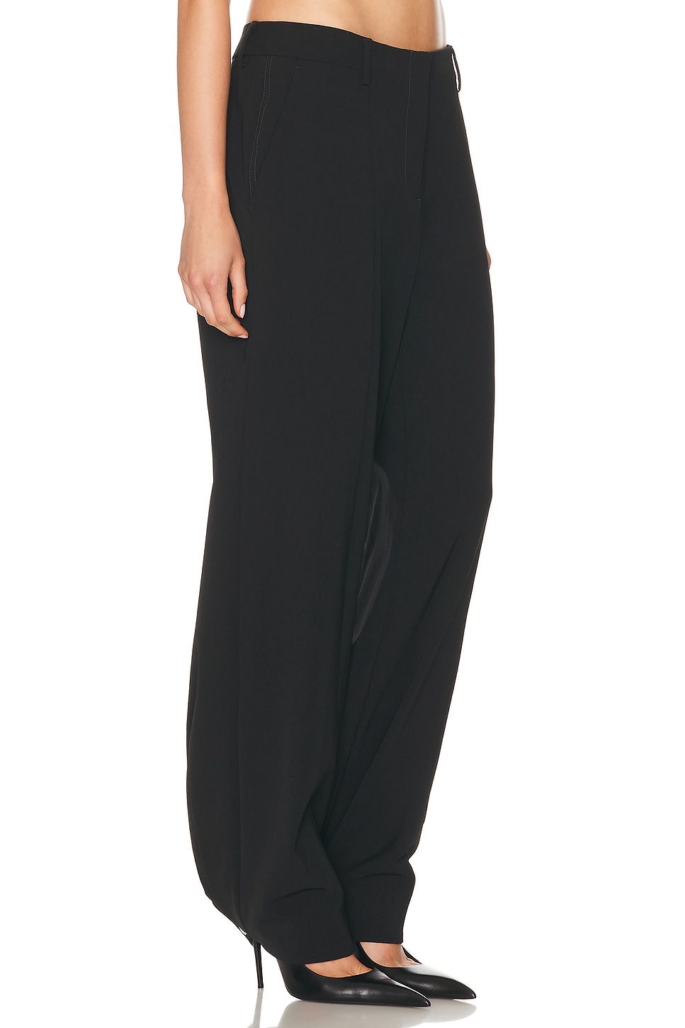 Jean Paul Gaultier Tailoring Undershoe Strap Pant In Black