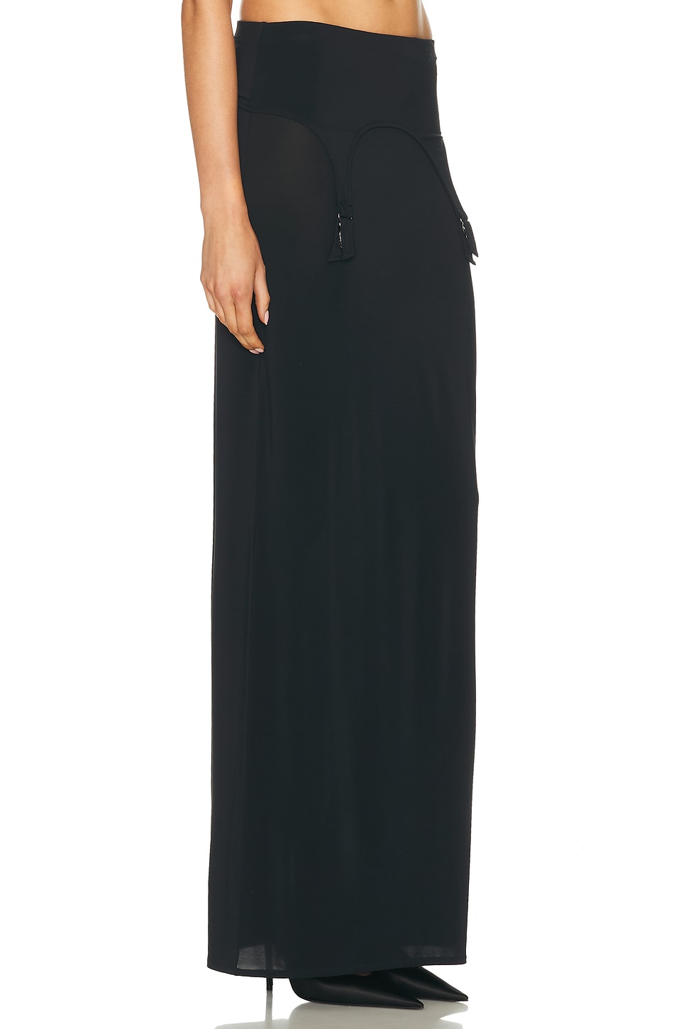 Jean Paul Gaultier Lingerie Garter Long Skirt In Blue