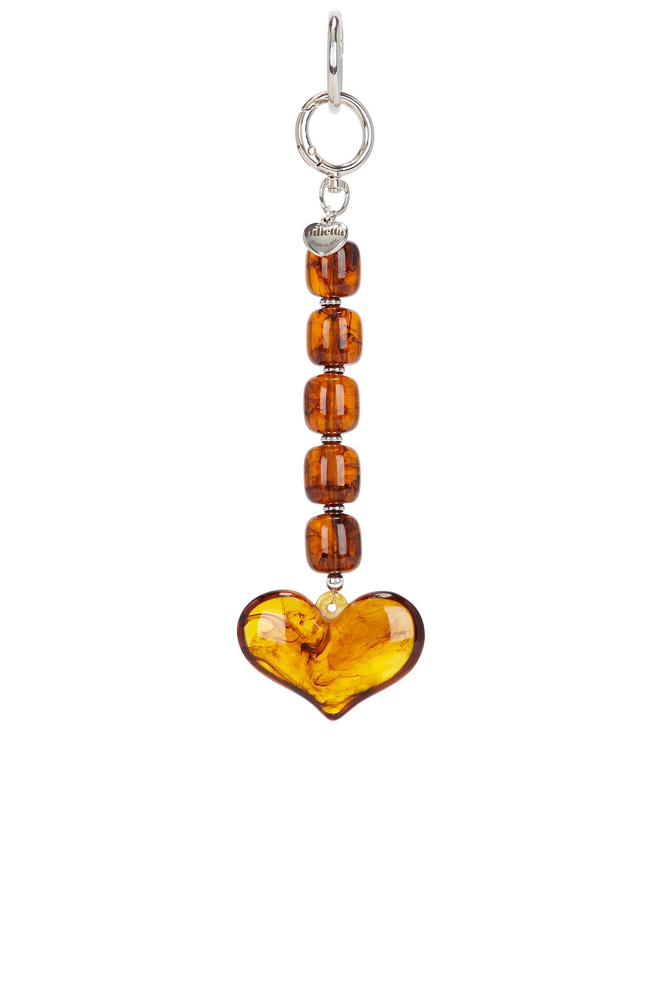 Heart Bag Charm in Brown