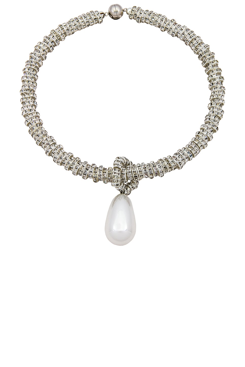 Image 1 of Julietta Pearl Drop Necklace in Pearl & Silver
