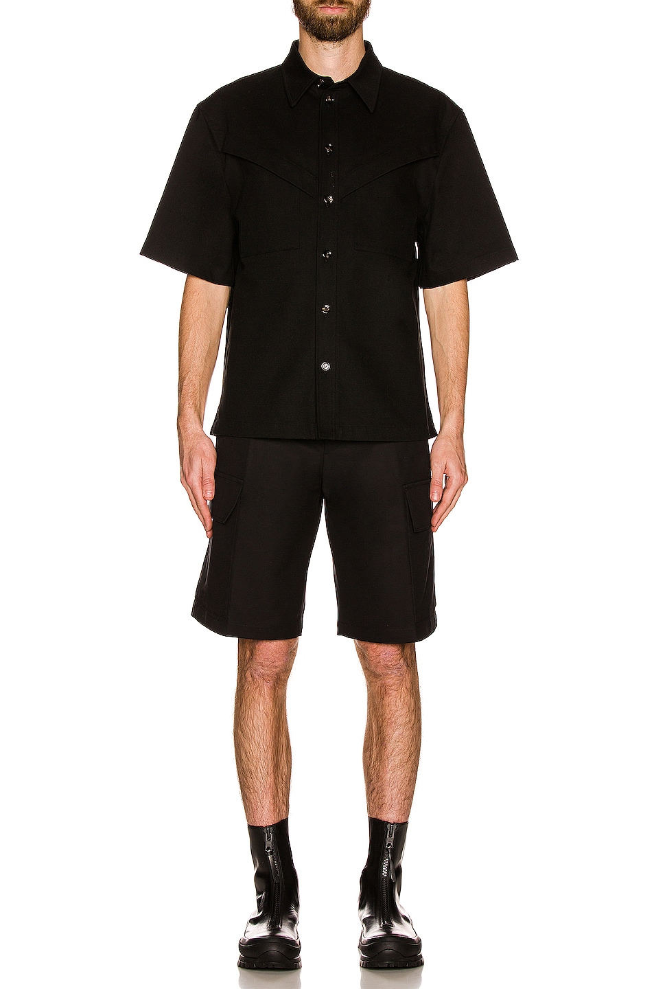 Image 1 of Jil Sander Fine Double Cotton Cargo Short in Black