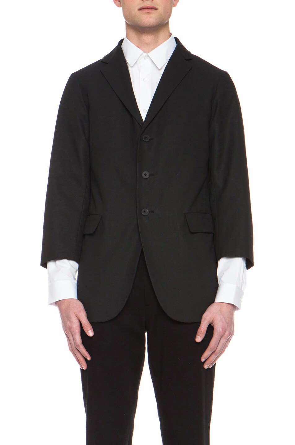 Image 1 of Jil Sander Corinne Linen-Blend Jacket in Black