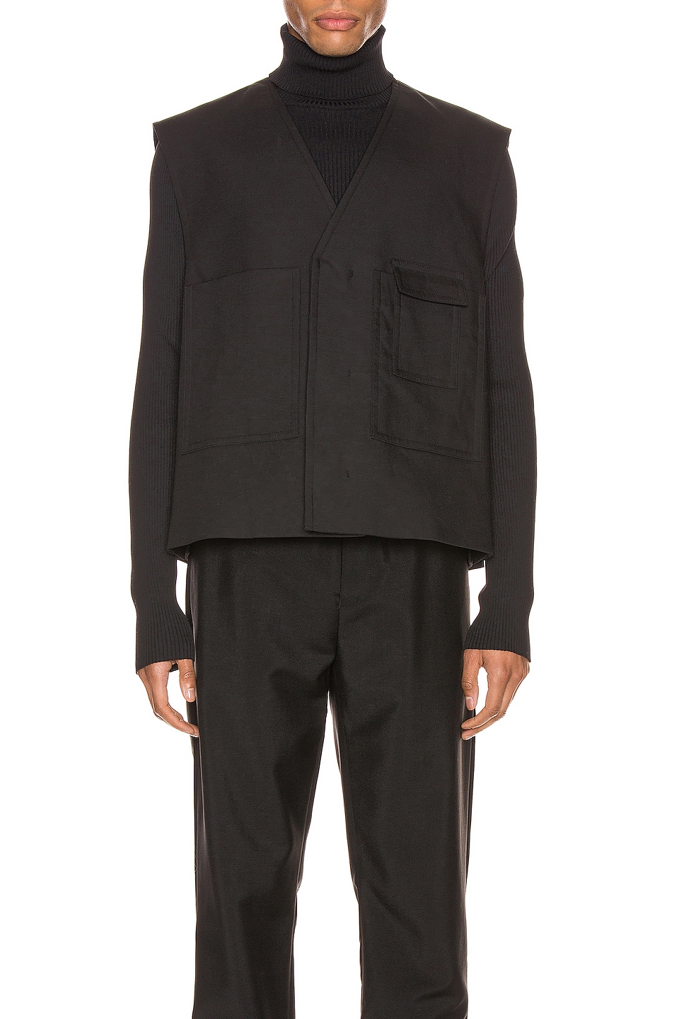 Image 1 of Jil Sander Cotton Twill Vest in Black