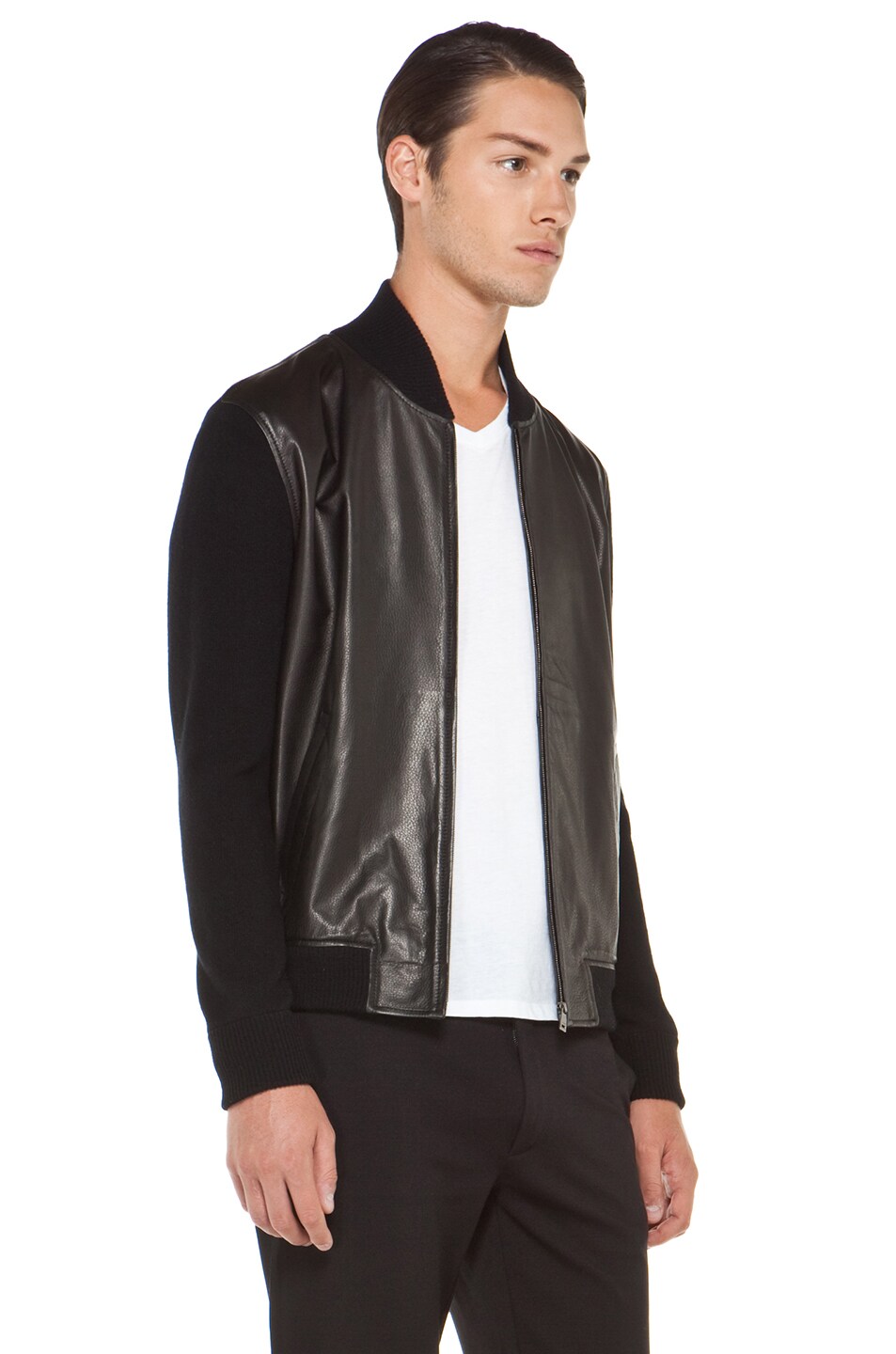 Jil Sander Leather Er Jacket In Black Fwrd Image 5 Of Jil Sander Leather Er Jacket In Black