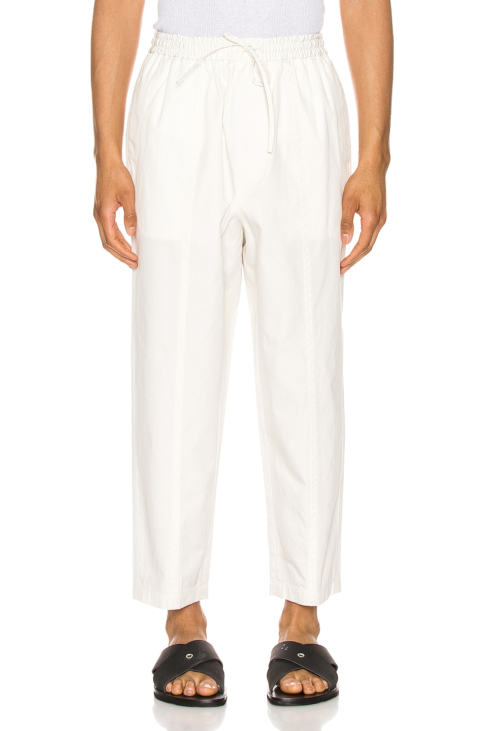 Image 1 of Jil Sander Drawstring Cotton Trousers in Natural