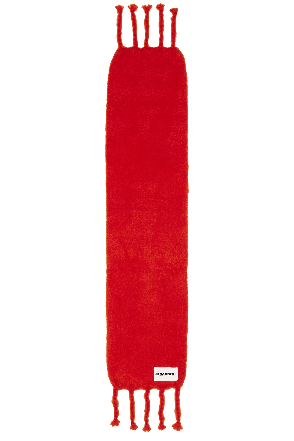 Jil Sander Logo Plain Scarf In Red