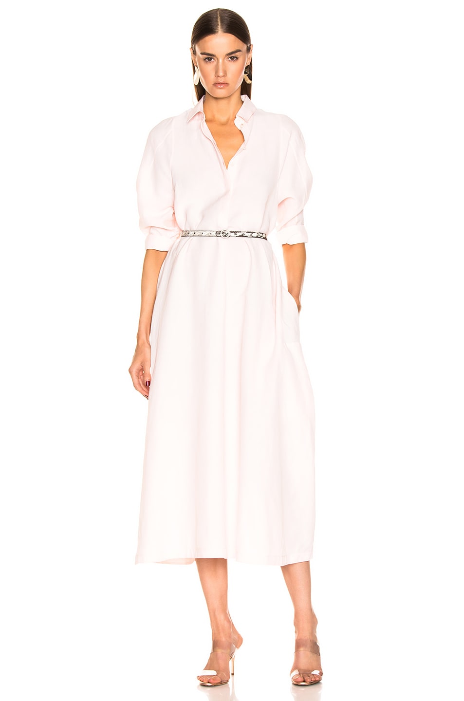 Image 1 of Jil Sander Collared Dress in Light Pastel Pink