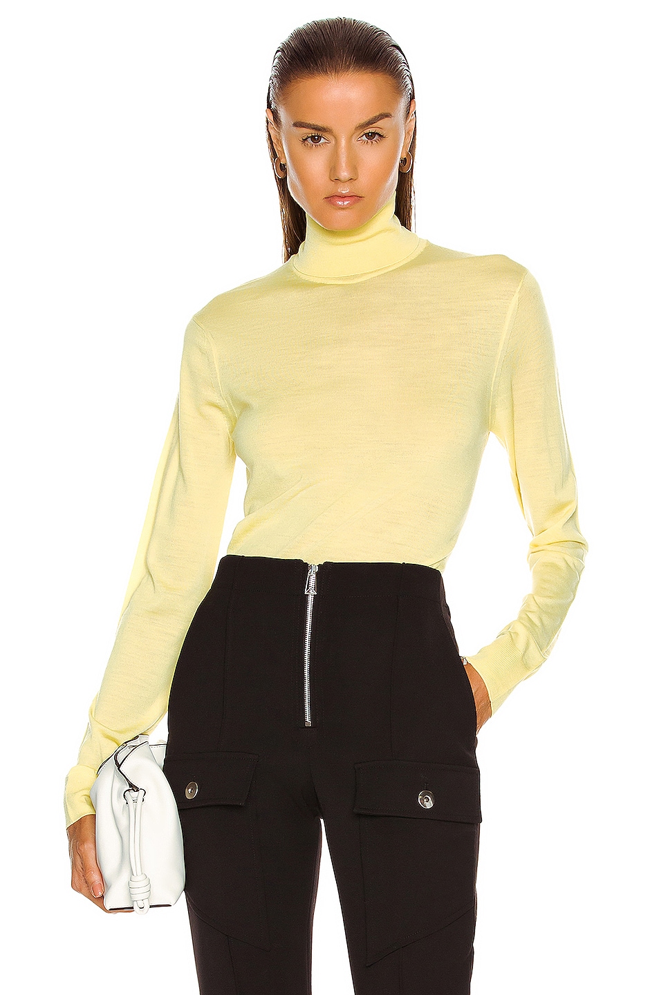 Image 1 of Jil Sander High Neck Sweater in Dark Yellow