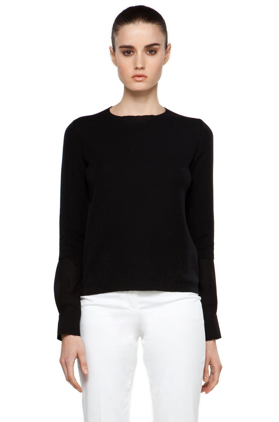 Image 1 of Jil Sander Cashmere with Silk Sweater in Black