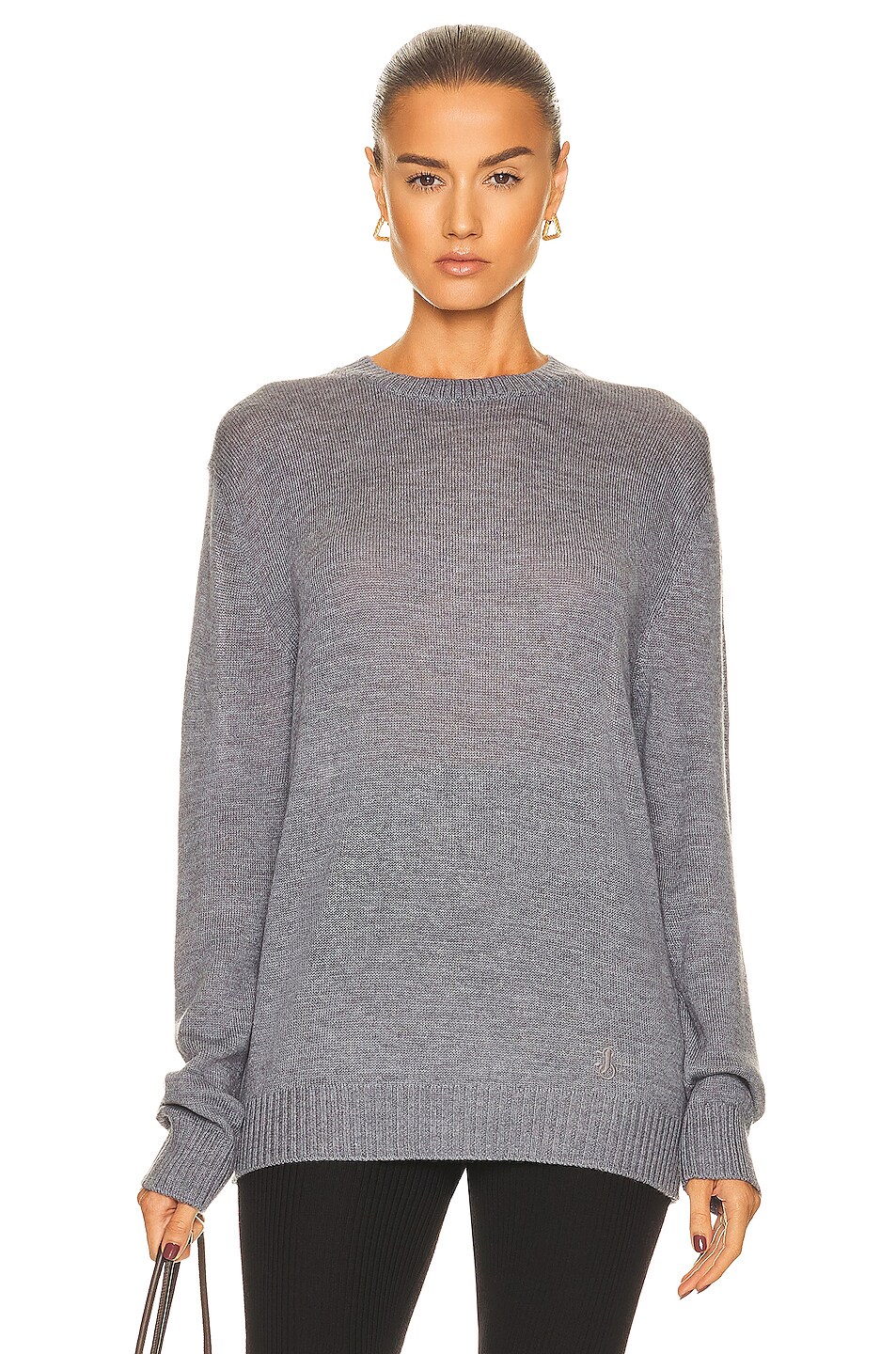 Image 1 of Jil Sander Round Neck Long Sleeve Sweater in Grey