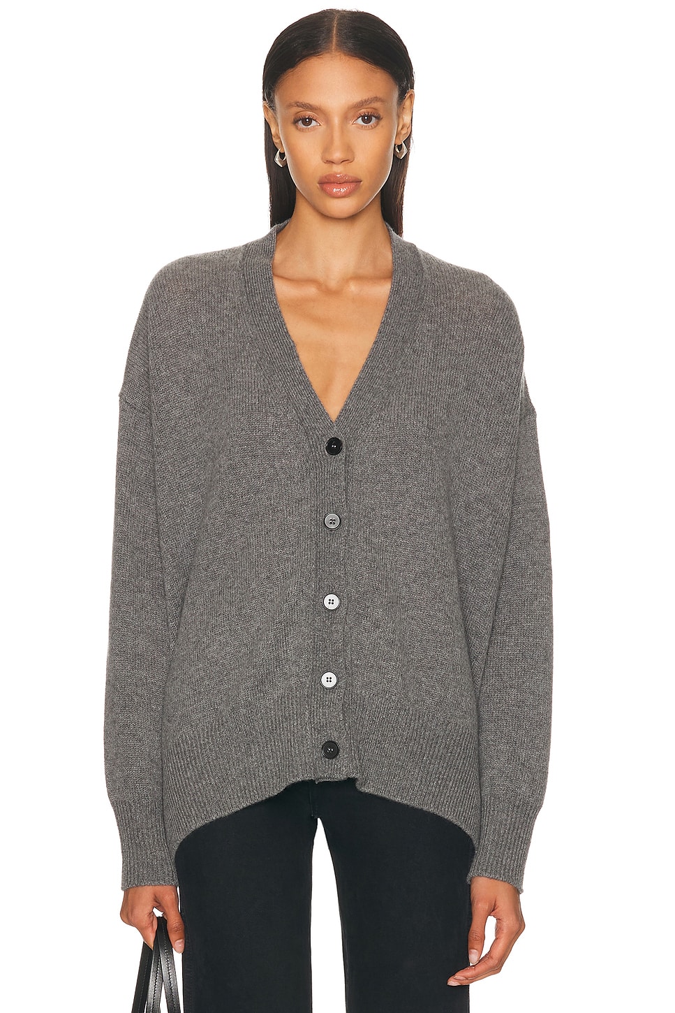 V Neck Cardigan in Grey