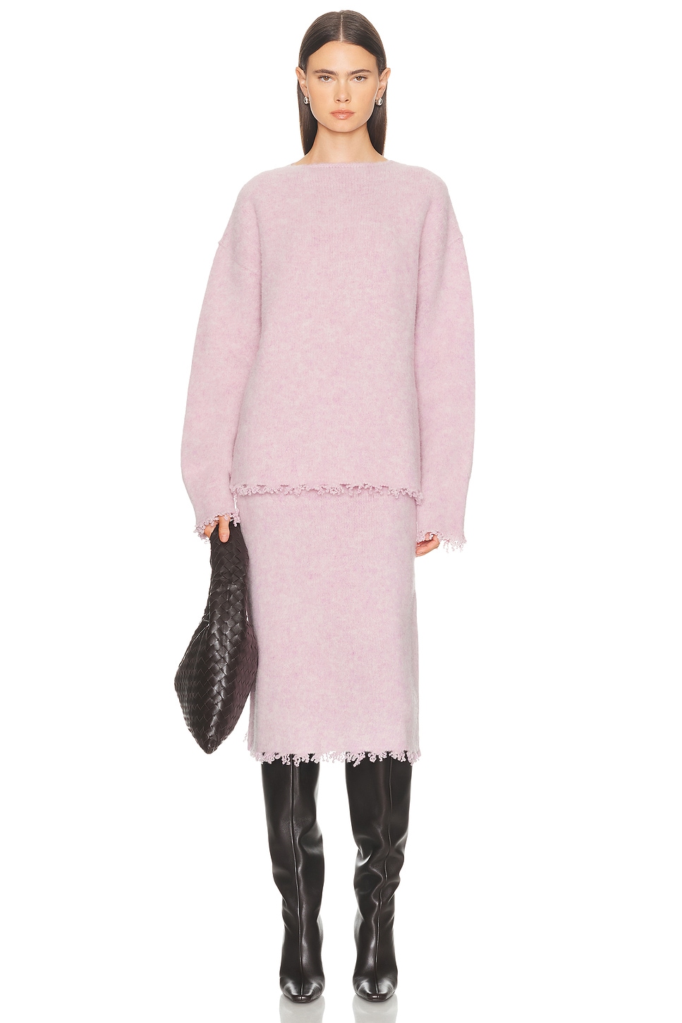 Jil Sander Boat Neck Frayed Edge Sweater thumbnail