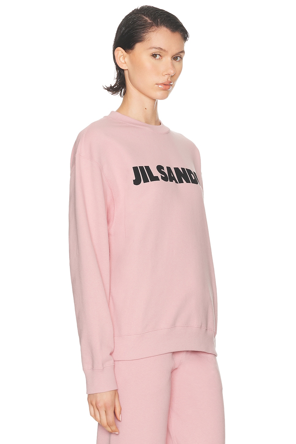 Jil Sander Crew Neck Long Sleeve Sweatshirt In Pink
