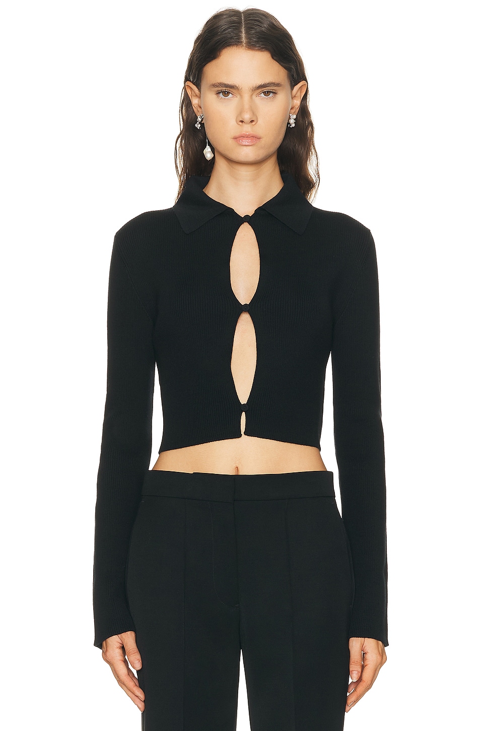 Image 1 of Jil Sander Polo Cardigan in Black