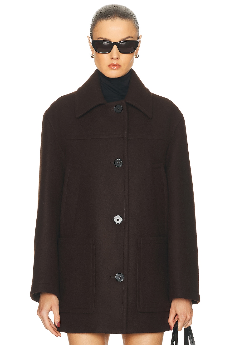 Felt Blouson in Chocolate