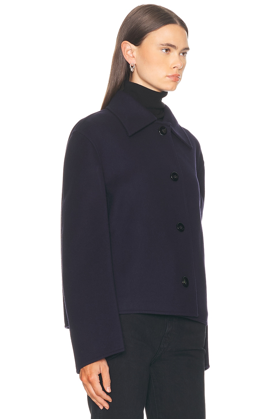 Jil Sander Giacca In Lana Blu Notte  Donna In Black