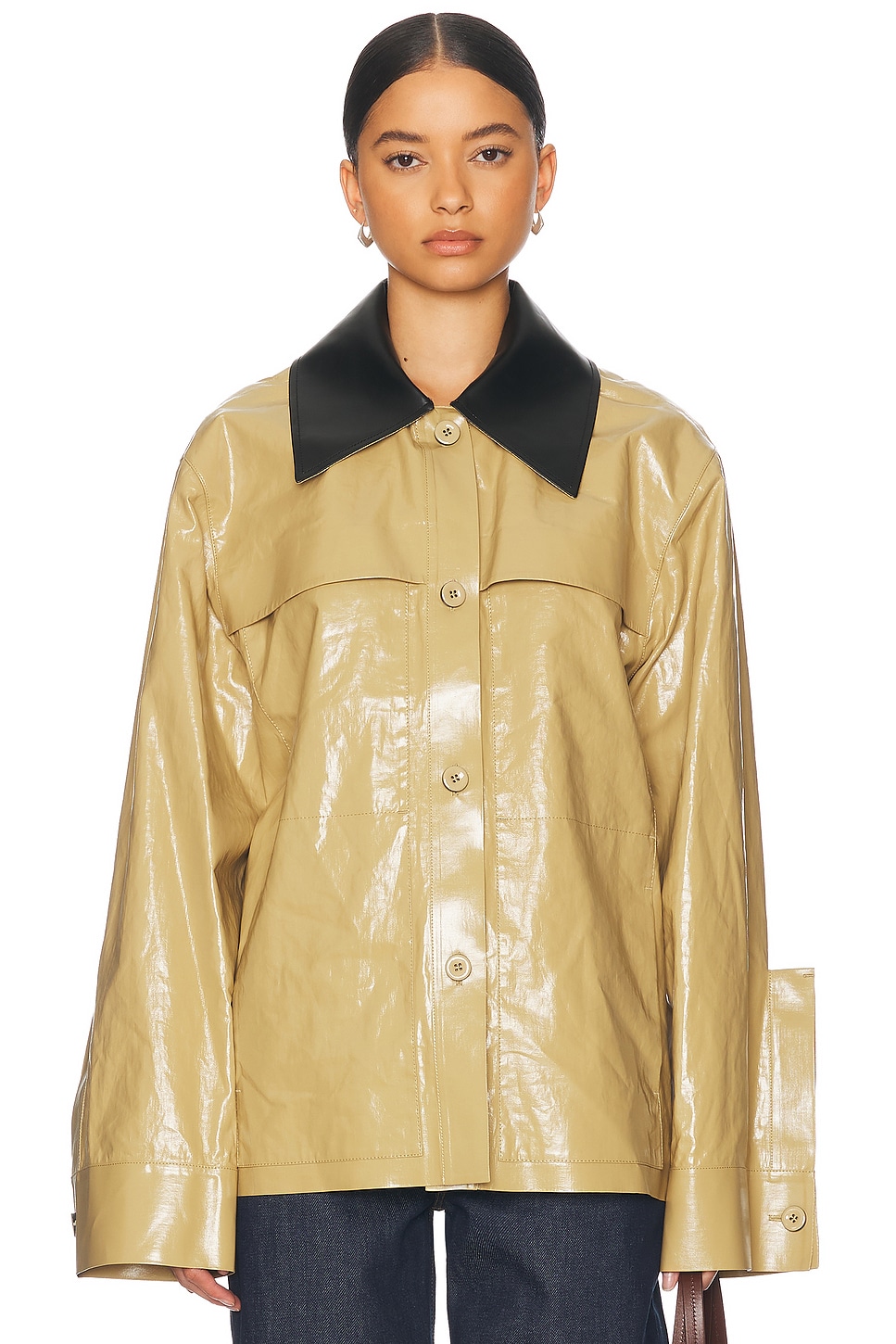 Jil Sander Beige Waxed Jacket In Cereal
