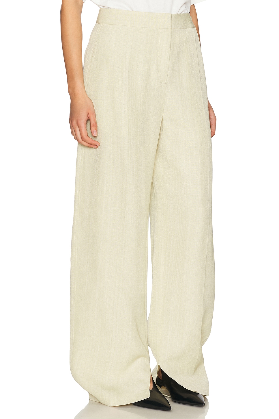 Jil Sander Wide Leg Trouser In Lemon Green