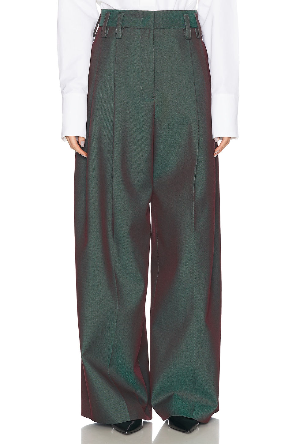 Image 1 of Jil Sander Wide Leg Trouser in Iridescent Plum