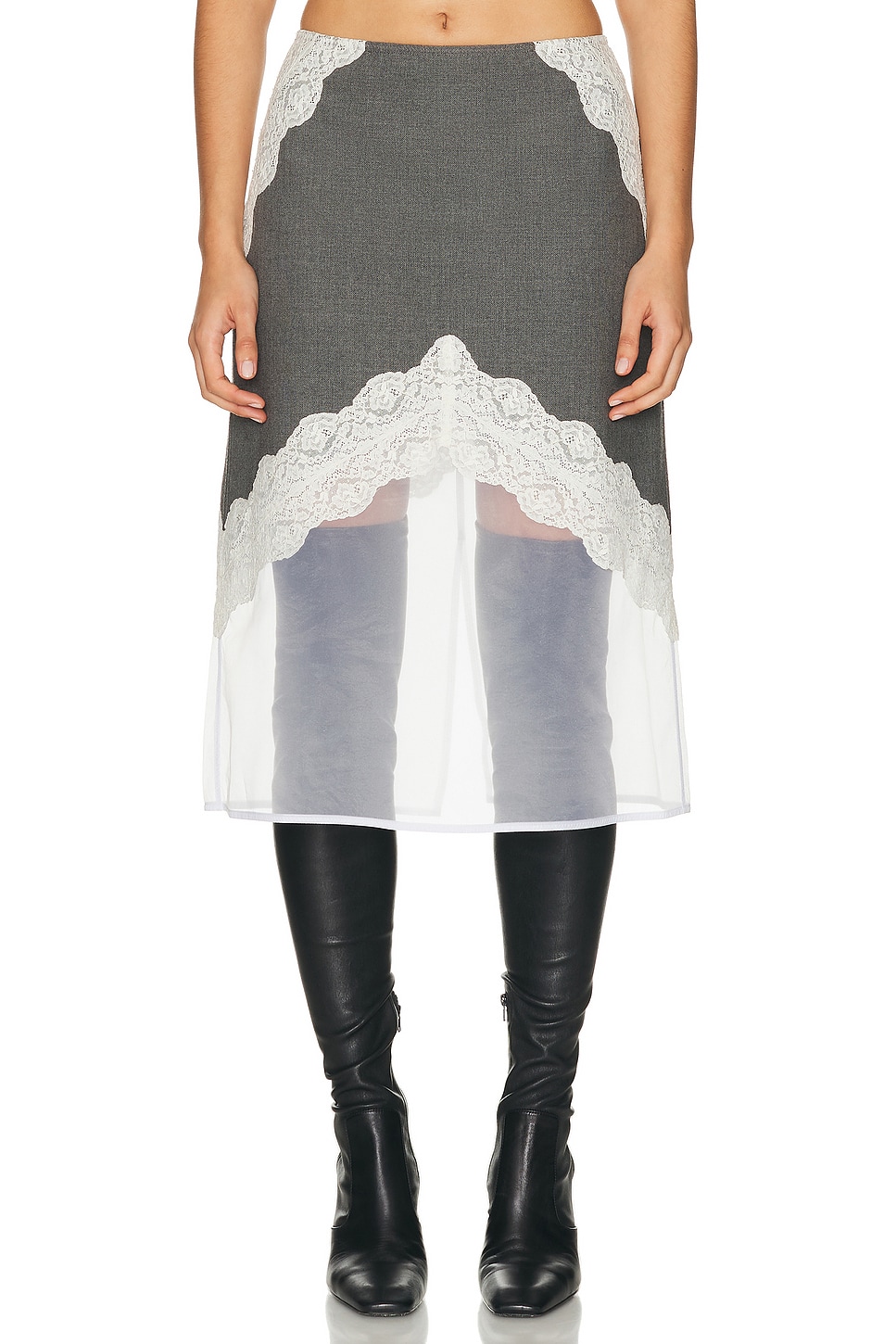 Image 1 of Jil Sander Straight Fit Skirt in Volcanic Glass
